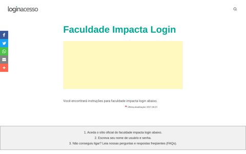 ▷ Faculdade Impacta Login - Loginacesso.net