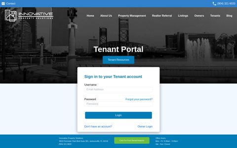 Tenant Login Portal - Innovative Property Solutions