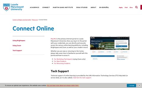 Connect Online - Loyola Marymount University