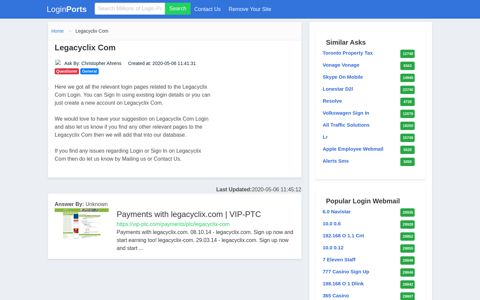 Login Legacyclix Com or Register New Account - LoginPorts