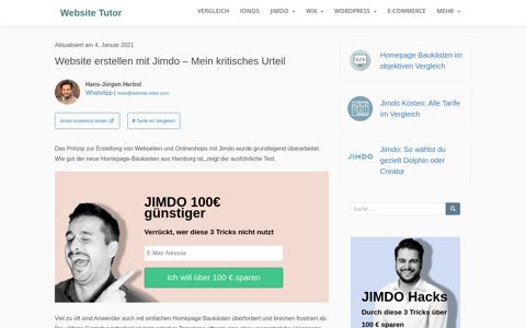 Website erstellen mit Jimdo - Mein kritisches Urteil zur ...