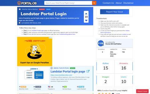 Landstar Portal Login - Portal-DB.live