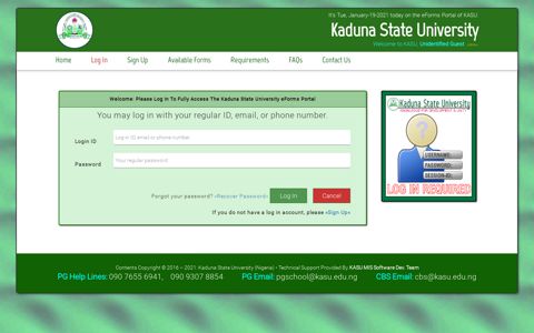 Log In :: Kaduna State University – Nigeria - KASU ...