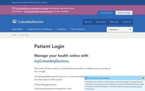 Patient Login | ColumbiaDoctors - New York