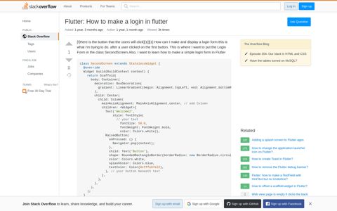 Flutter: How to make a login in flutter - Stack Overflow