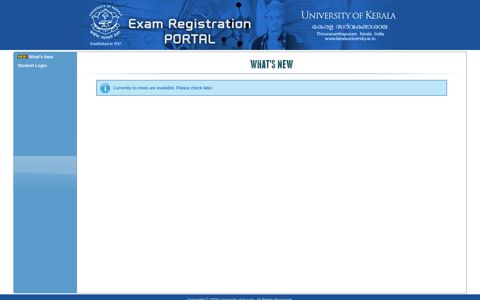 Online Exam Registration Portal - University of Kerala