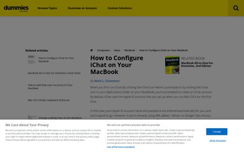 How to Configure iChat on Your MacBook - dummies