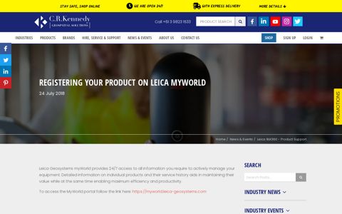 Registering Your Product on Leica MyWorld - C.R. Kennedy