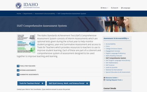 ISAT Comprehensive Assessment System / Assessment ...