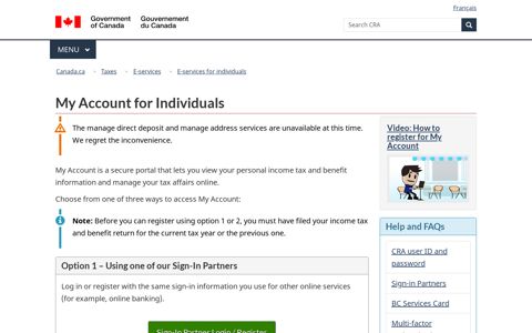My Account for Individuals - Canada.ca