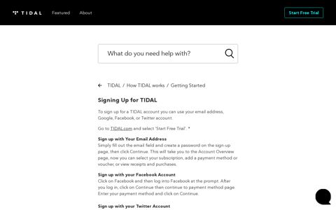 Signing Up for TIDAL – TIDAL