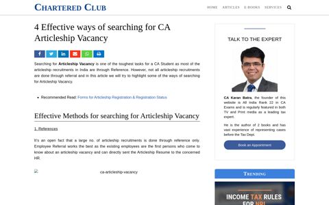 4 Effective ways of searching for CA Articleship Vacancy