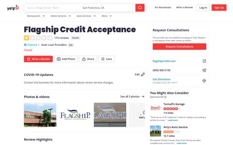 Flagship Credit Acceptance - 114 Reviews - Auto Loan ... - Yelp