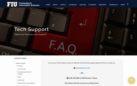 Tech Support | School of Computing and Information Sciences