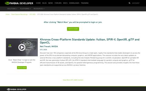 GTC 2020: Khronos Cross-Platform Standards Update: Vulkan ...