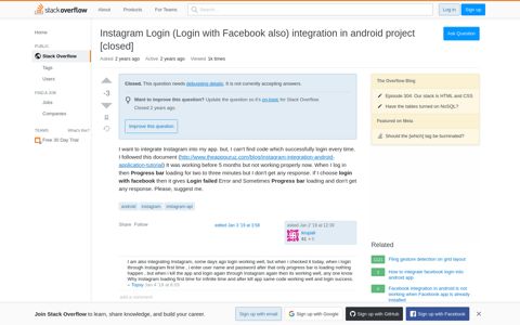 Instagram Login (Login with Facebook also) integration in ...