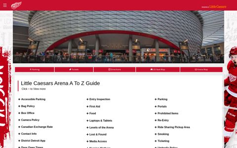 Little Caesars Arena A - Z Guide | Detroit Red Wings - NHL.com