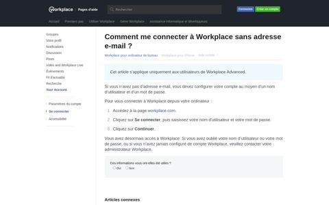 How do I login to Workplace without an email ... - Facebook