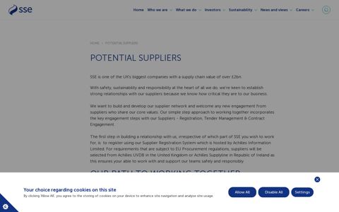 Potential Suppliers | SSE