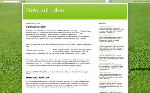 Golflink mates login - New gol rules