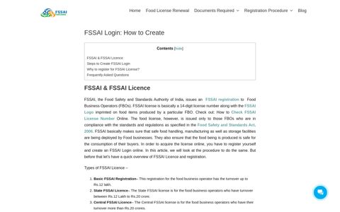 FSSAI Login: How to Create - FSSAI Food license