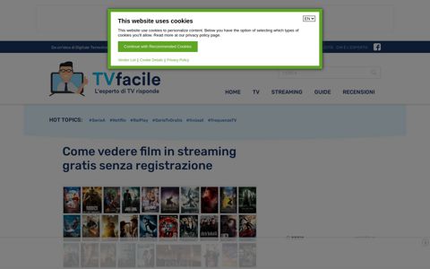 Come vedere film in streaming gratis senza registrazione