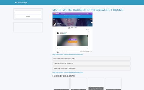 Makeitwet69 Hacked Porn Password Forums – All Porn Login