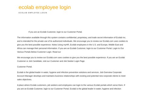 ecolab employee login