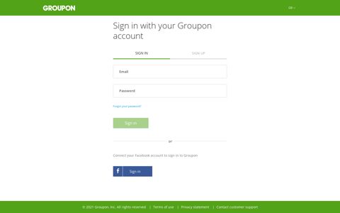 Sign in with your Groupon account