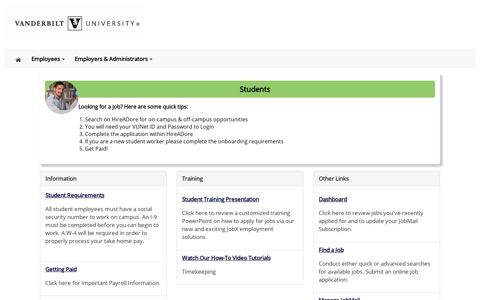 Students Home Page - Student Employment