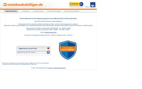 Extrapolice24 Registrierungsportal - Schutzbrief24