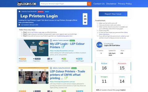 Lep Printers Login - Logins-DB