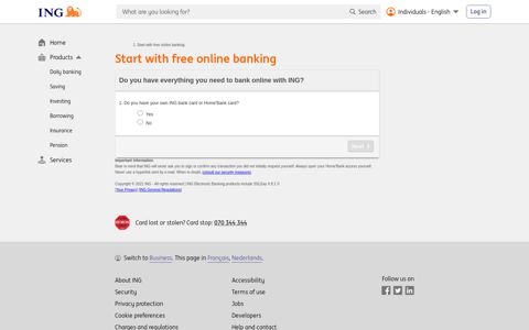 Online banking | Start with free online banking - ing.be