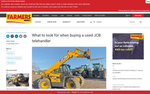 What to look for when buying a used JCB telehandler ...