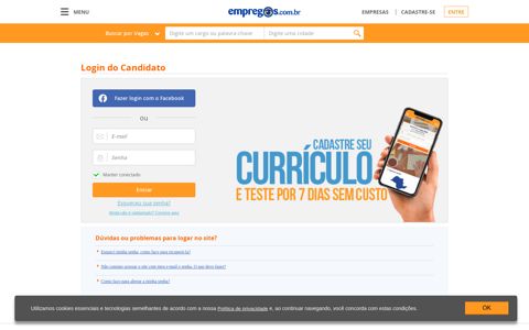 Login Candidato | Empregos.com.br