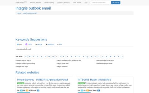 Integris outlook email - Site-Stats .ORG