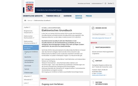 Elektronisches Grundbuch | Ordentliche Gerichtsbarkeit Hessen
