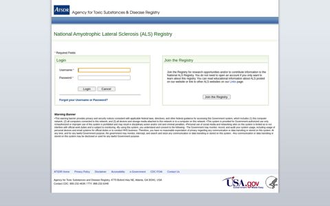 Amyotrophic Lateral Sclerosis: Login - CDC