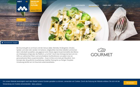 Gourmet a la click website - MBIT Solutions GmbH