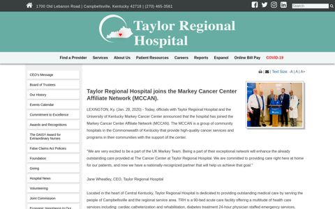News - Taylor Regional Hospital
