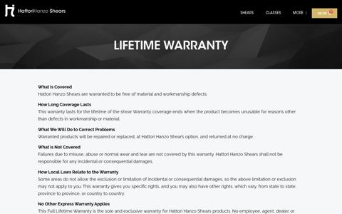 Hanzo Shears Warranty | What is Covered?