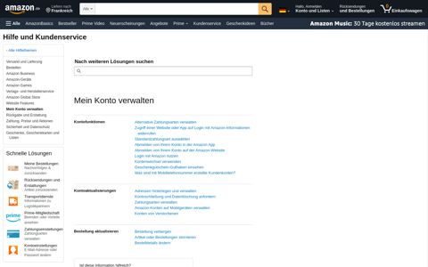 Amazon.de Hilfe: Mein Konto verwalten