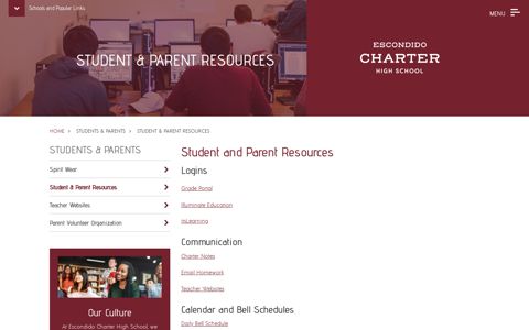 Student & Parent Resources | Escondido Charter High School