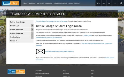 Citrus College Student Login Guide