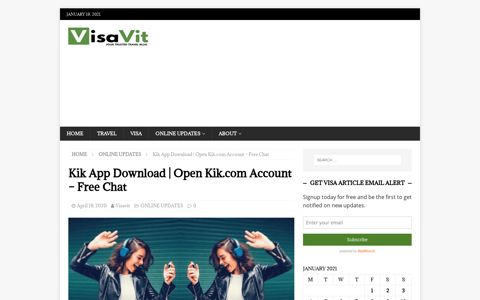 Kik App Download | Open Kik.com Account - Free Chat | VisaVit