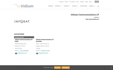 Infosat Communications LP – Iridium Satellite Communications