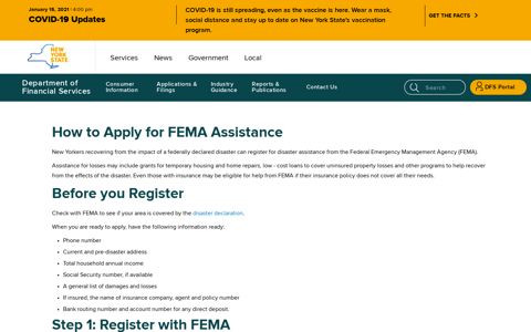 How to Apply for FEMA Assistance | Department of Financial ...