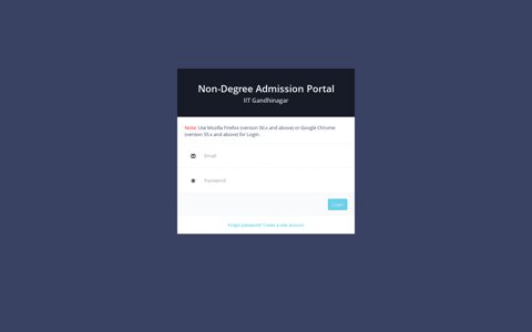 Non-Degree Admission Portal IIT Gandhinagar - IITGN