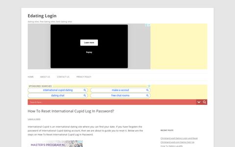 How To Reset International Cupid Log In Password?