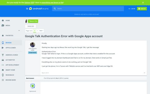 Google Talk Authentication Error with Google Apps account ...